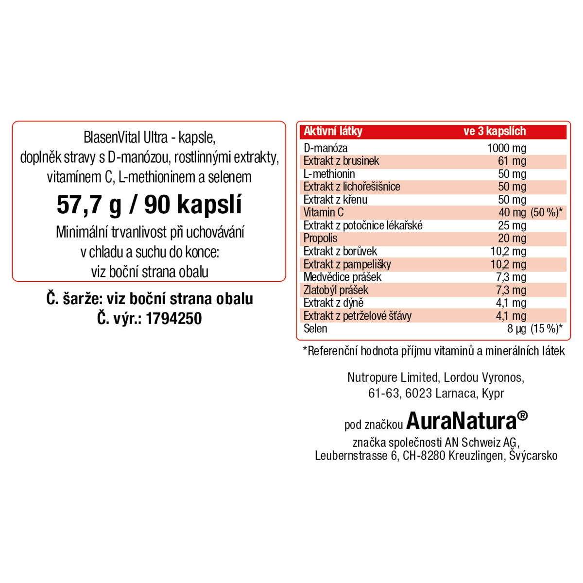 Obrázek produktu z Blasen Vital Ultra