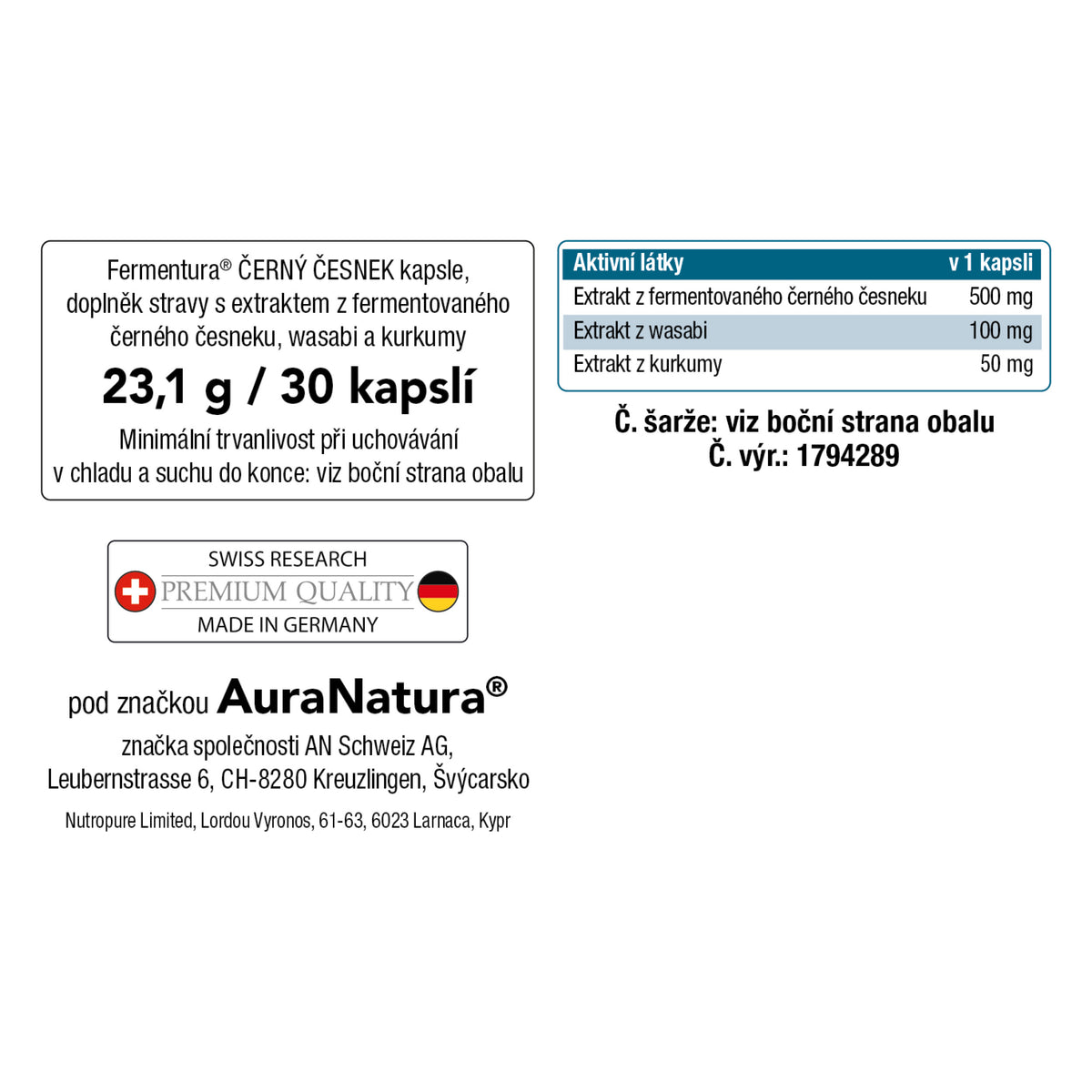 Obrázek produktu z Fermentura® Černý česnek
