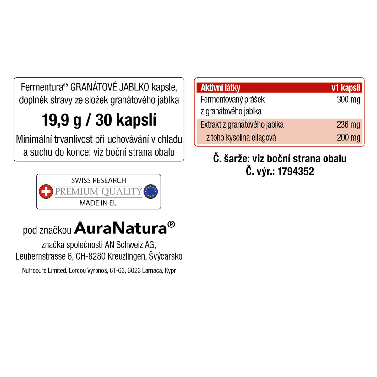 Obrázek produktu z Fermentura® Granátové jablko