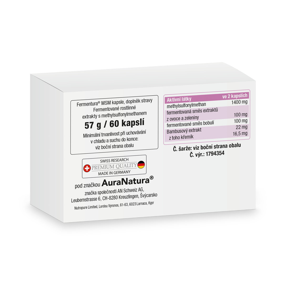 Obrázek produktu z Fermentura® MSM