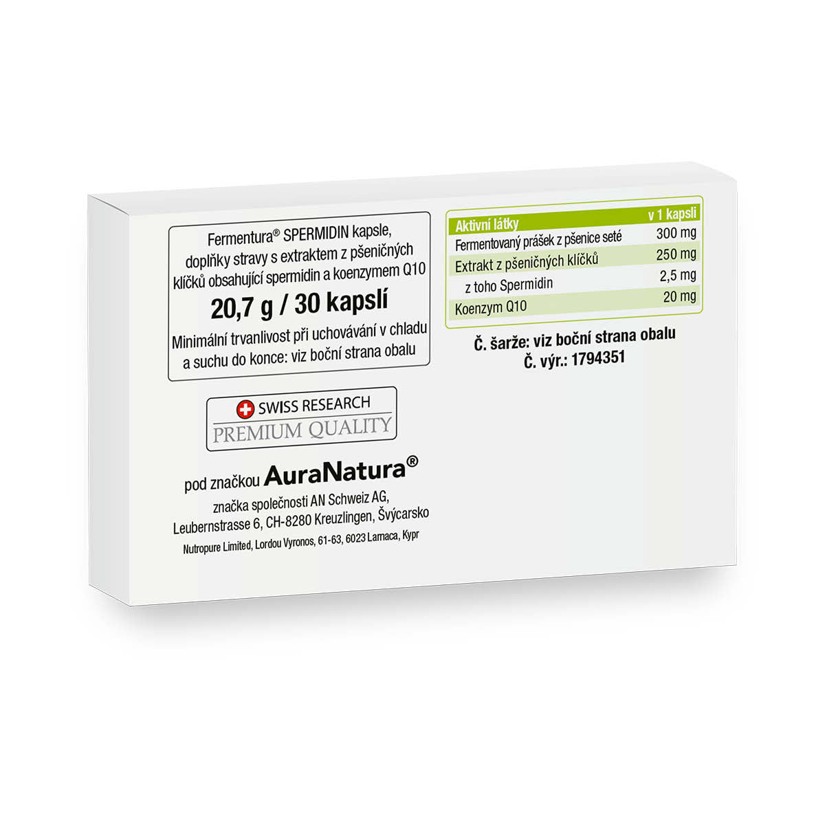 Obrázek produktu z Fermentura® Spermidin