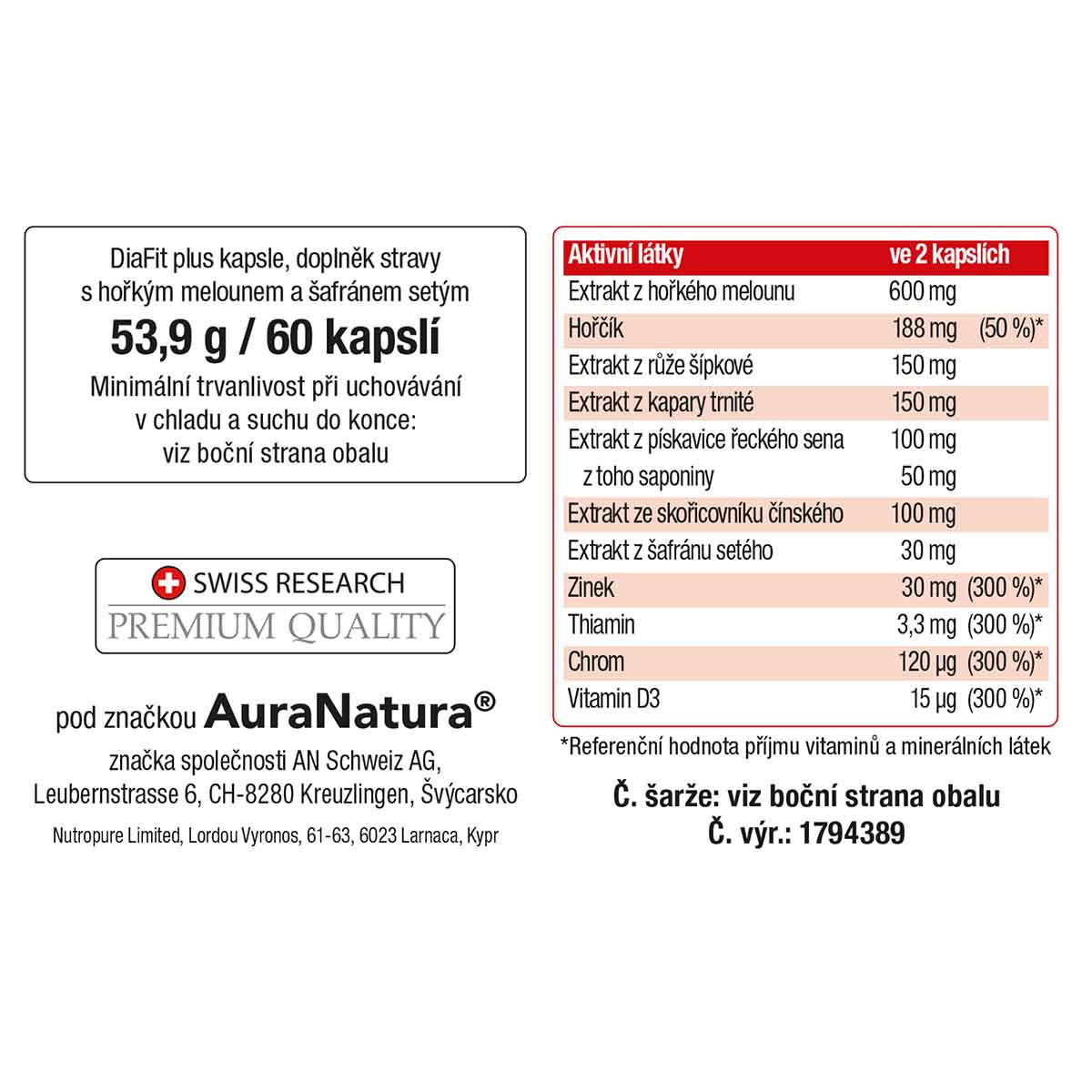 Obrázek produktu z DiaFit Plus