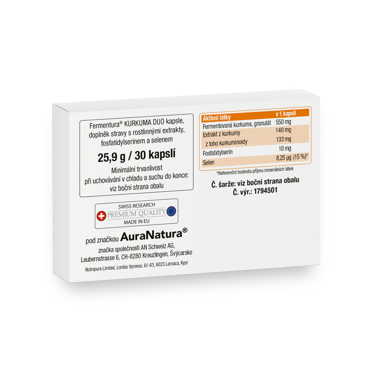 Obrázek produktu z Fermentura&reg; Kurkuma Duo